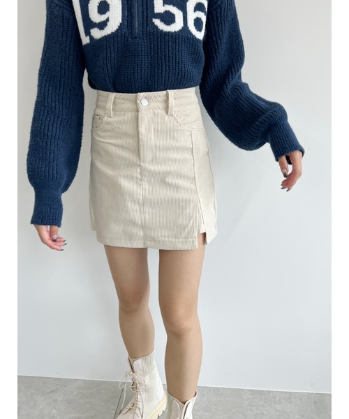PHILLY（フィリー）の「【PHILLY】コーデュロイタイトミニスカート（スカート・レディース・アイボリー/ブラック・FREE）」の6枚目の写真