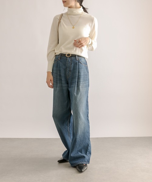 RIVE DROITE（リヴドロワ）の「MONN.:.(モン)/タックワイドデニム（デニムパンツ・レディース・ブルー・38/36）」の12枚目の写真
