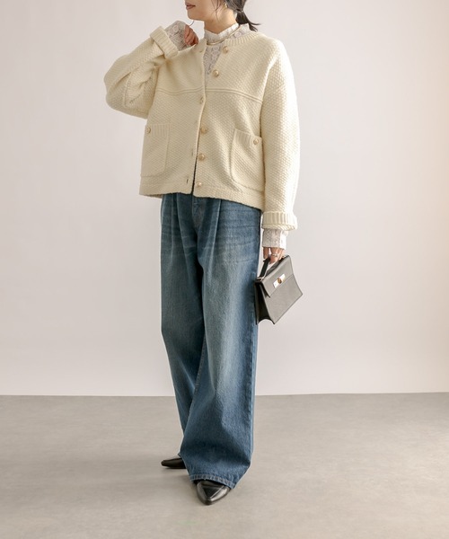 RIVE DROITE（リヴドロワ）の「MONN.:.(モン)/タックワイドデニム（デニムパンツ・レディース・ブルー・38/36）」の3枚目の写真