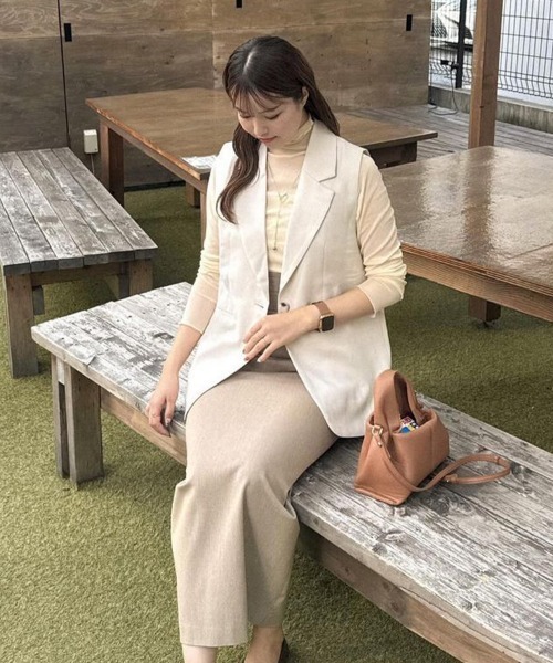 美品 Plantation ウールコットン テーラードベスト ジレ ベージュ 美品 Plantation ウールコットン テーラードベスト ジレ ベージュ 2