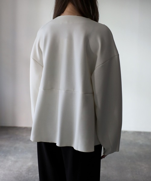 Riberry（リベリー）の「ダンボールペプラムカーディガン（カーディガン/ボレロ・レディース・ブラック/アイボリー・FREE）」の11枚目の写真