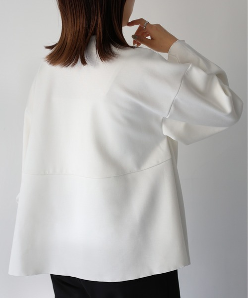 Riberry（リベリー）の「ダンボールペプラムカーディガン（カーディガン/ボレロ・レディース・ブラック/アイボリー・FREE）」の18枚目の写真