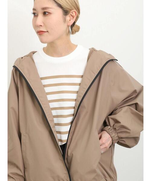 Samansa Mos2 blue（サマンサモスモスブルー）の「【撥水】ラグランマウンテンパーカー（ブルゾン・レディース・モカ/ライトベージュ/ネイビー・F）」の4枚目の写真