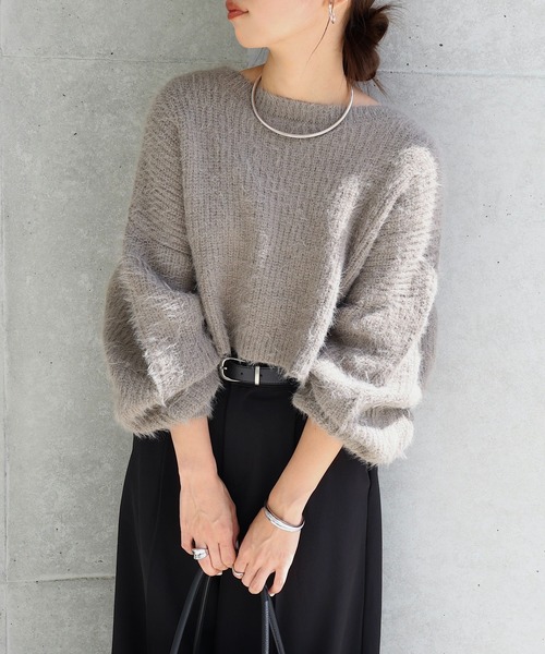 セール】ショート丈フェザーヤーン2wayニットカーディガン（ニット