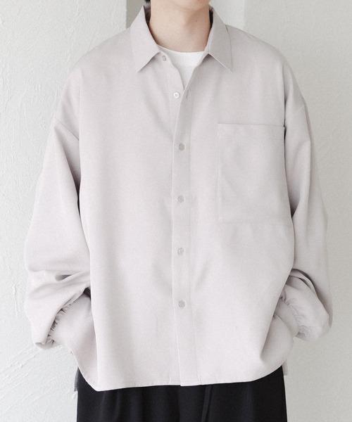 epnok(エプノック)の「アソートベーシックルーズシャツ(シャツ/ブラウス・メンズ・グレイッシュベージュ/ブラック/オフホワイト/サックスブルー/ホワイト系その他/ブルー/ダークグリーン/チャコールグレー/ブラック系その他/ブルー系その他/ダークグレー・SMALL/LARGE/MEDIUM)」の7枚目の写真