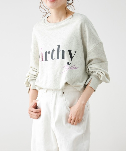 AMELY(エミリー)の「ロゴ×パールプルオーバー(Tシャツ/カットソー・レディース・チャコール/オートミール/ホワイト/ブラック・フリー)」の15枚目の写真