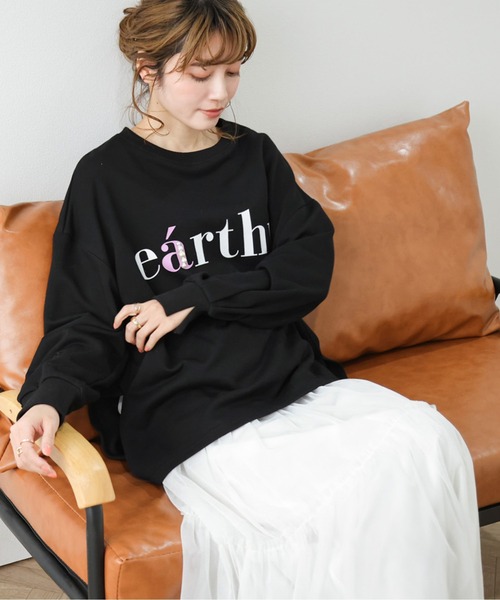 AMELY(エミリー)の「ロゴ×パールプルオーバー(Tシャツ/カットソー・レディース・チャコール/オートミール/ホワイト/ブラック・フリー)」の16枚目の写真