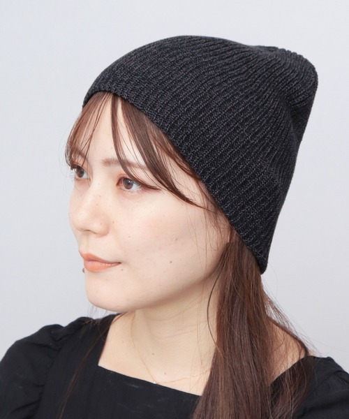 A.M.S.（エーエムエス）の「オーガニックコットン シングルビーニー ニットキャップ（ニットキャップ/ビーニー・メンズ・チャコールグレー/オフホワイト/ブラック/ブラック系その他/ブルー系その他・FREE）」の3枚目の写真