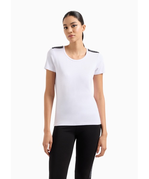 tシャツ 「エンポリオ アルマーニ EA7」Logo Series クルーネックTシャツ ASV オーガニックコットン混紡 レディース EA7 tシャツ 「エンポリオ アルマーニ EA7」Logo Series クルー