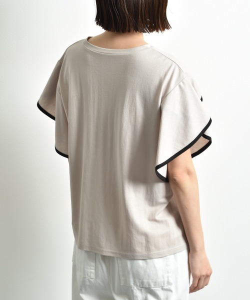 INTERPLANET（インタープラネット）の「【接触冷感】カノコ袖パイピングプルオーバー（Tシャツ/カットソー・レディース・ブラック/グレイッシュベージュ/オフホワイト・FREE）」の14枚目の写真