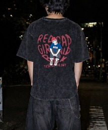 Red Cap Girl（レッドキャプガール）の「【a-r】〔Red Cap Girl レッドキャップガール〕スノーウォッシュ ヴィンテージ加工イラスト ルーズサイズ Tシャツ（Tシャツ/カットソー）」