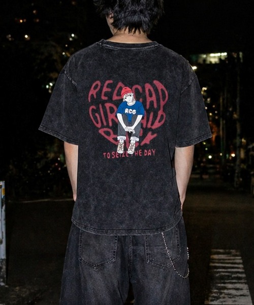 Red Cap Girl(レッドキャプガール)の「【a-r】〔Red Cap Girl/レッドキャップガール〕スノーウォッシュ ヴィンテージ加工イラスト ルーズサイズ Tシャツ(Tシャツ/カットソー・メンズ・ブラック系その他2/ブラック系その他/ブラック系その他4/ブラック系その他3/ブラウン系2/ピンク系2/ピンク系1/ブラウン系1/ブラック系1/ブラック系2・LARGE/MEDIUM/X-LARGE)」の1枚目の写真