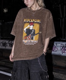 Red Cap Girl（レッドキャプガール）の「【a-r】〔Red Cap Girl レッドキャップガール〕スノーウォッシュ ヴィンテージ加工イラスト ルーズサイズ Tシャツ（Tシャツ/カットソー）」