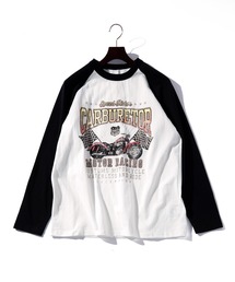 メンズライク プリントラグラン Tシャツ レディース