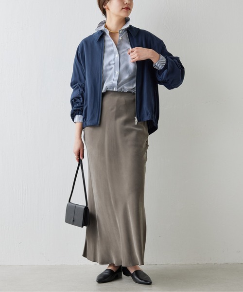 GALLARDAGALANTE NAVY ブルゾン GALLARDAGALANTE ブルゾン アウター ギャザーライトブルゾン