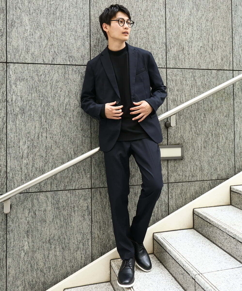 a.v.v（アーヴェヴェ）の「【ビジネス/七五三/セレモニー】シャークスキンストレッチイージースラックス（セットアップ可）（スラックス・メンズ・ネイビー/チャコールグレー・46/48/50）」の5枚目の写真