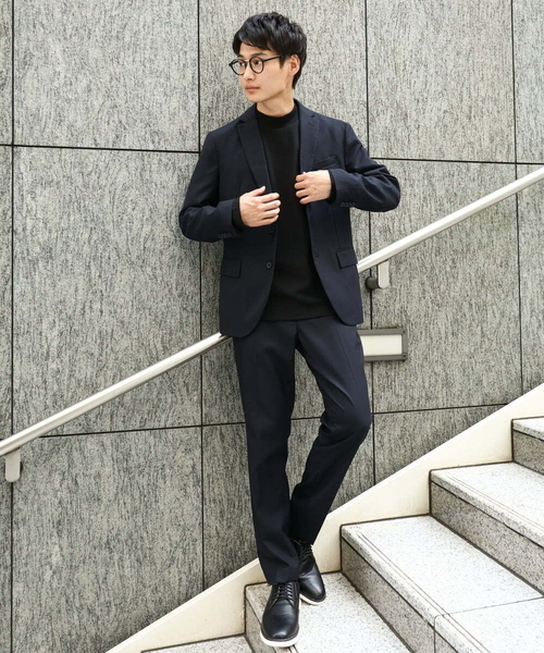 a.v.v（アーヴェヴェ）の「【ビジネス/七五三/セレモニー】シャークスキンストレッチイージースラックス（セットアップ可）（スラックス・メンズ・ネイビー/チャコールグレー・46/48/50）」の6枚目の写真