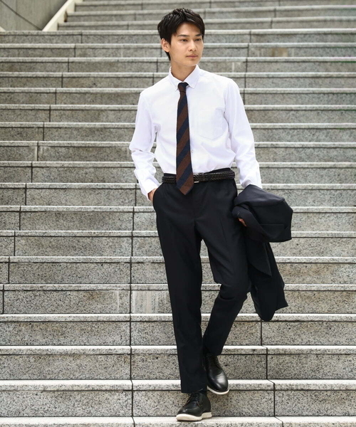 a.v.v（アーヴェヴェ）の「【ビジネス/七五三/セレモニー】シャークスキンストレッチイージースラックス（セットアップ可）（スラックス・メンズ・ネイビー/チャコールグレー・46/48/50）」の7枚目の写真