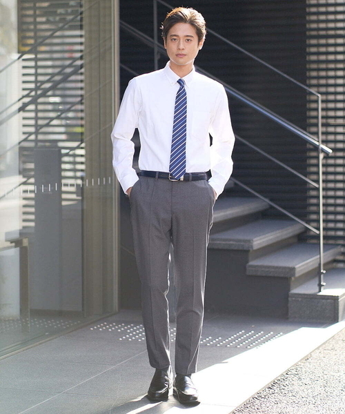 a.v.v（アーヴェヴェ）の「【ビジネス/七五三/セレモニー】シャークスキンストレッチイージースラックス（セットアップ可）（スラックス・メンズ・ネイビー/チャコールグレー・46/48/50）」の12枚目の写真