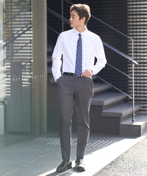 a.v.v（アーヴェヴェ）の「【ビジネス/七五三/セレモニー】シャークスキンストレッチイージースラックス（セットアップ可）（スラックス・メンズ・ネイビー/チャコールグレー・46/48/50）」の13枚目の写真