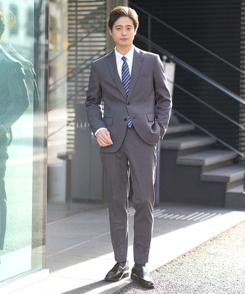 a.v.v（アーヴェヴェ）の「【ビジネス/七五三/セレモニー】シャークスキンストレッチイージースラックス（セットアップ可）（スラックス・メンズ・ネイビー/チャコールグレー・46/48/50）」の17枚目の写真