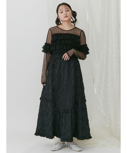 merry jenny（メリージェニー）の「ドットチュールティアードtops（Tシャツ/カットソー・レディース・オフホワイト/ブラック/ピンク・FREE）」の21枚目の写真