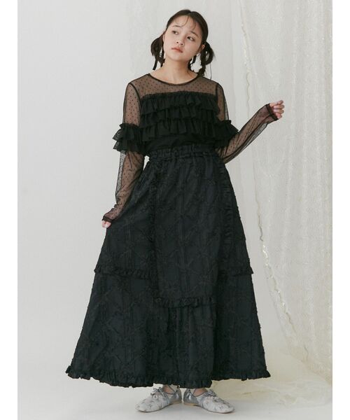 merry jenny（メリージェニー）の「ドットチュールティアードtops（Tシャツ/カットソー・レディース・オフホワイト/ブラック/ピンク・FREE）」の22枚目の写真