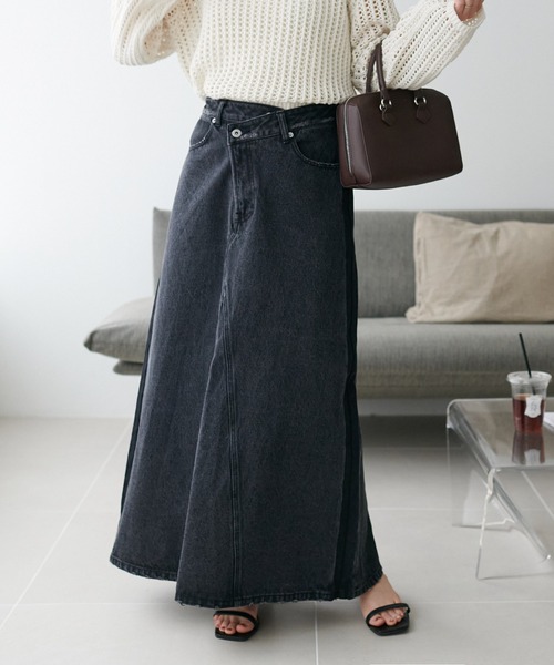 DISCOAT（ディスコート）の「USコットンデニムリメイク風配色スカート