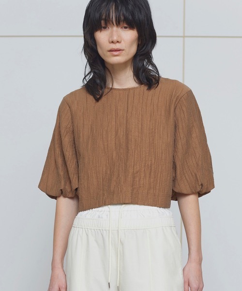 TENTO（テント）の「バルーンスリーブ クロップドブラウス