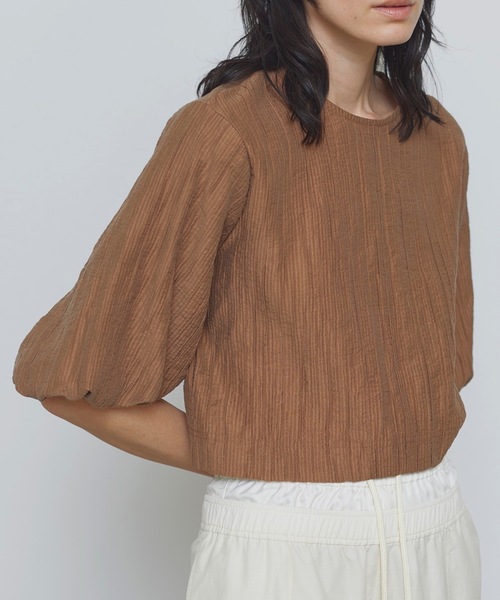 TENTO（テント）の「バルーンスリーブ クロップドブラウス