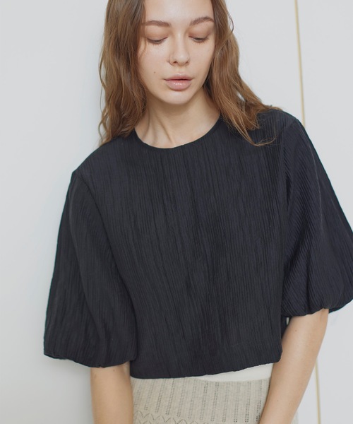 TENTO（テント）の「バルーンスリーブ クロップドブラウス（シャツ/ブラウス・レディース・アイボリー/ブラック/ブラウン・FREE）」の18枚目の写真