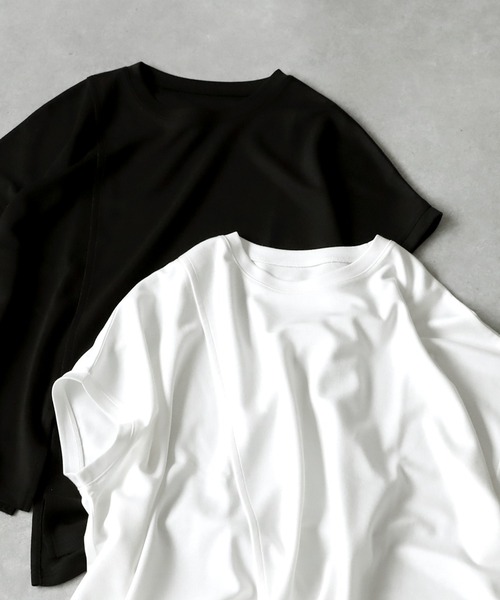 antiqua(アンティカ)の「アシメフレンチトップス(Tシャツ/カットソー・レディース・ホワイト/ブラック・FREE)」の16枚目の写真