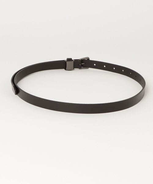 ANPAS（アンパス）の「Oil Leather Narrow Belt 20mm/別注 牛革 オイルレザー ナローベルト レザー 20mm（ベルト・メンズ・ブラック/ダークブラウン・FREE）」の3枚目の写真