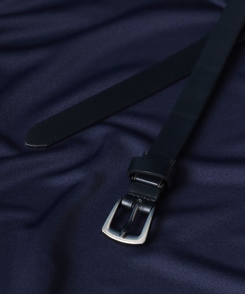 ANPAS（アンパス）の「Oil Leather Narrow Belt 20mm/別注 牛革 オイルレザー ナローベルト レザー 20mm（ベルト・メンズ・ブラック/ダークブラウン・FREE）」の4枚目の写真