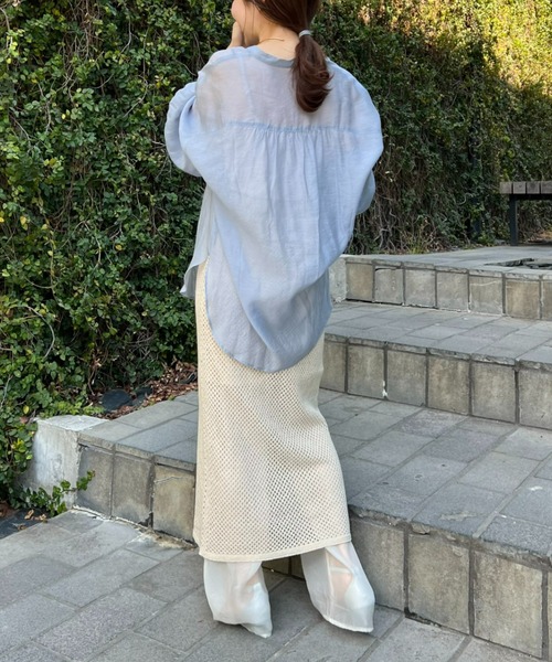 WILLOW(ウィロー)の「【willow】テープヤーンスカートレイヤードシアーパンツ(スラックス・レディース・ブラック/アイボリー・ONE SIZE)」の17枚目の写真