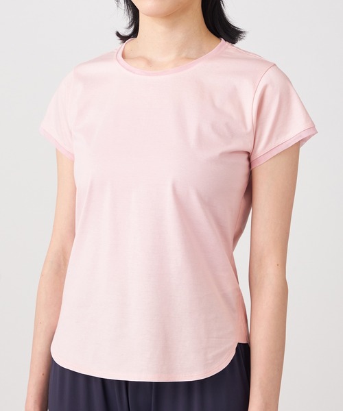 チャコット チュールアクセントコンパクトTシャツM　ピンク チュールアクセントコンパクトTシャツ（Tシャツ/カットソー