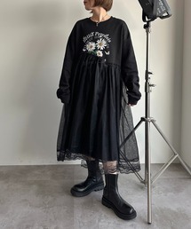 チュール×スウェットワンピース【ZOZOTOWN限定アイテム】
