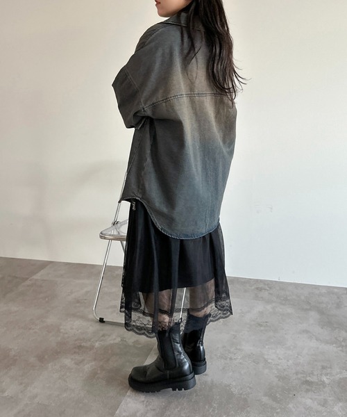 apres jour mignon(アプレジュールミニョン)の「チュール×スウェットワンピース【ZOZOTOWN限定アイテム】(ワンピース・レディース・ブラック/ブラック系その他・MEDIUM/SMALL/X-LARGE)」の3枚目の写真