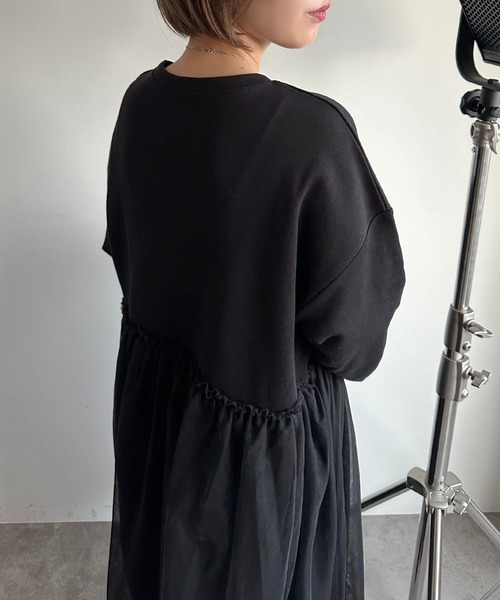 apres jour mignon(アプレジュールミニョン)の「チュール×スウェットワンピース【ZOZOTOWN限定アイテム】(ワンピース・レディース・ブラック/ブラック系その他・MEDIUM/SMALL/X-LARGE)」の21枚目の写真