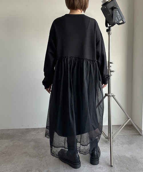 apres jour mignon(アプレジュールミニョン)の「チュール×スウェットワンピース【ZOZOTOWN限定アイテム】(ワンピース・レディース・ブラック/ブラック系その他・MEDIUM/SMALL/X-LARGE)」の13枚目の写真