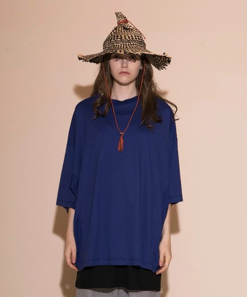 my beautiful landlet（マイビューティフルランドレット）の「【my beautiful landlet】MERCERIZATION JERSEY OVERSIZED T-SHIRT（Tシャツ/カットソー・メンズ・ベージュ/ネイビー/パープル/ブラック/ホワイト・1/0）」の5枚目の写真