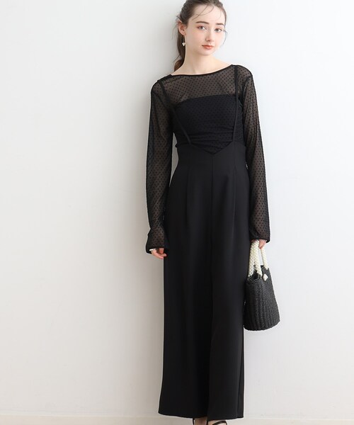 couture brooch(クチュールブローチ)の「◆【マシンウォッシャブル/肩紐調節可能】キャミロンパース(サロペット/オーバーオール・レディース・アイボリー/ブラック/ブラウン系・36/38/40/42)」の13枚目の写真