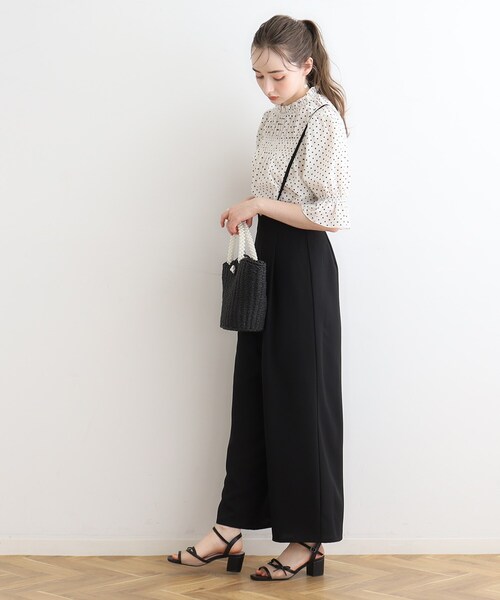 couture brooch(クチュールブローチ)の「◆【マシンウォッシャブル/肩紐調節可能】キャミロンパース(サロペット/オーバーオール・レディース・アイボリー/ブラック/ブラウン系・36/38/40/42)」の16枚目の写真