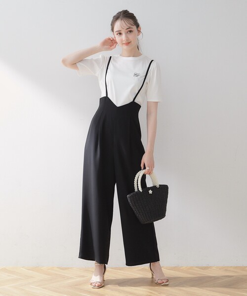 couture brooch(クチュールブローチ)の「◆【マシンウォッシャブル/肩紐調節可能】キャミロンパース(サロペット/オーバーオール・レディース・アイボリー/ブラック/ブラウン系・36/38/40/42)」の22枚目の写真