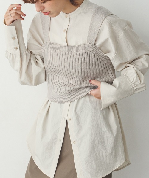 hunch（ハンチ）の「ニットビスチェ（ベスト・レディース・ライトグレー/ブラック/ブラウン・FREE）」の2枚目の写真