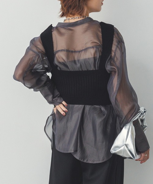 hunch（ハンチ）の「ニットビスチェ（ベスト・レディース・ライトグレー/ブラック/ブラウン・FREE）」の6枚目の写真