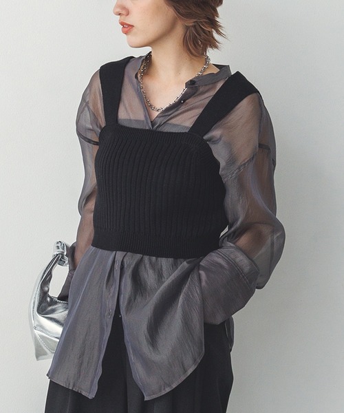 hunch（ハンチ）の「ニットビスチェ（ベスト・レディース・ライトグレー/ブラック/ブラウン・FREE）」の4枚目の写真