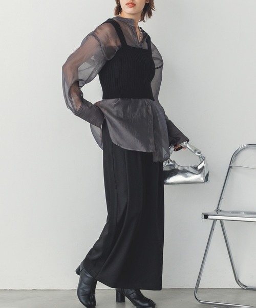 hunch（ハンチ）の「ニットビスチェ（ベスト・レディース・ライトグレー/ブラック/ブラウン・FREE）」の8枚目の写真