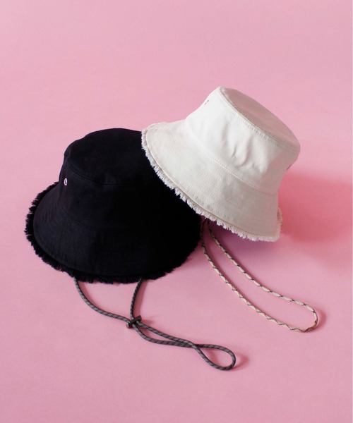 Casselini（キャセリーニ）の「Casselini(キャセリーニ)kidsリバーシブルバケットハット（ハット・キッズ・アイボリー/ブラック・FREE）」の2枚目の写真