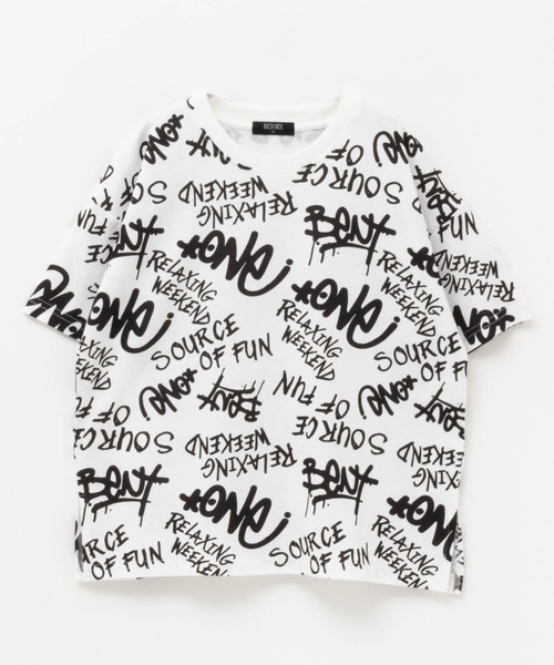 RICH MIX（リッチミックス）の「【 接触冷感 吸水速乾 】RICH MIX BOY リッチミックスボーイ ビッグロゴ総柄プリントTシャツ（Tシャツ/カットソー・キッズ・ブラック/ホワイト・160/140/130/150）」の2枚目の写真